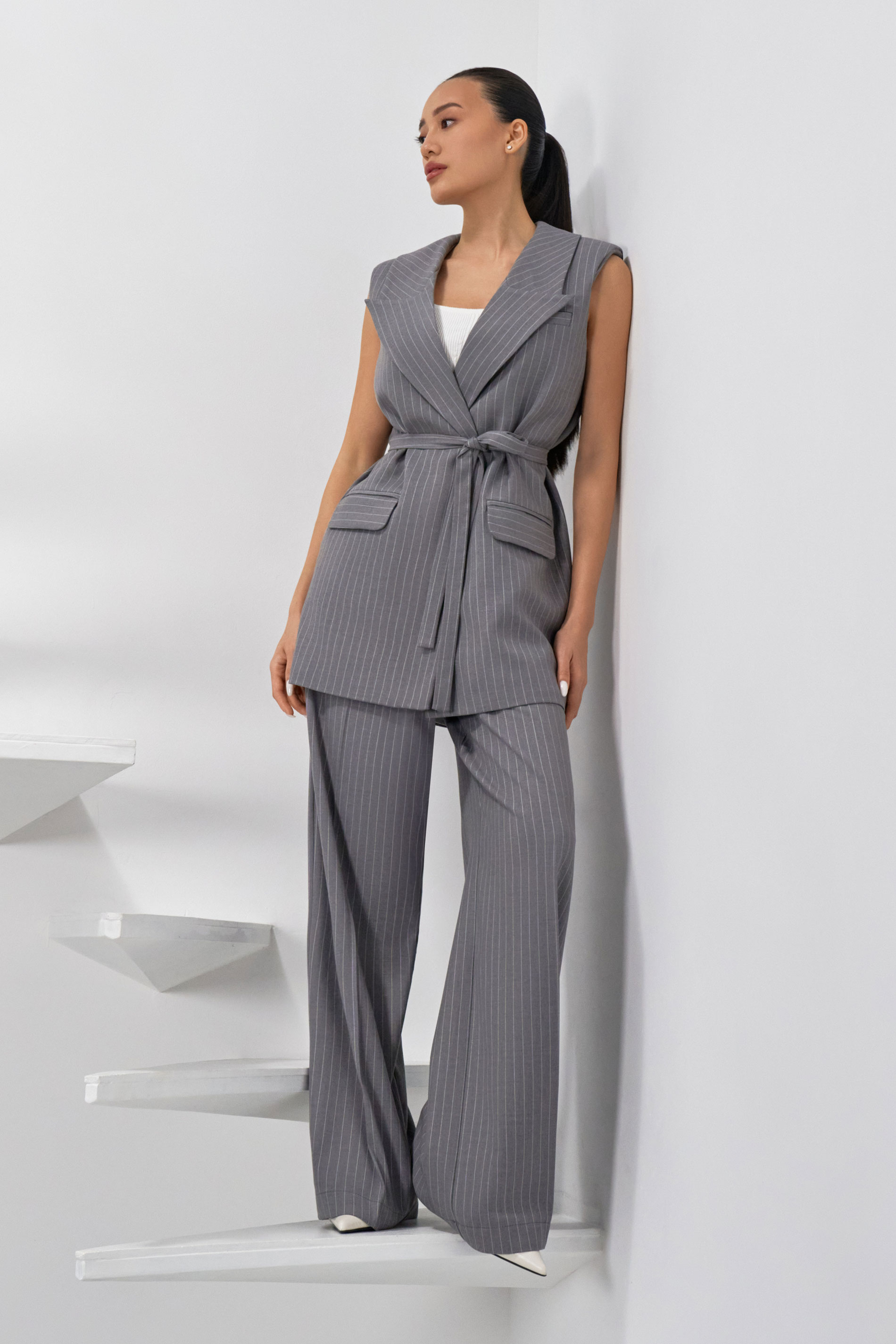 Удлиненный жилет oversize кроя BL59005